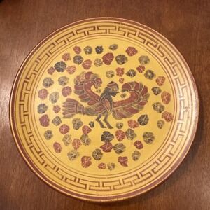 Handmade Greek Corinthian Pottery Plate Griffin & Rosette Design Museum Repro‎